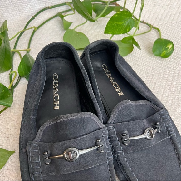 Coach Crosby Turnlock Driver Suede Loafers Navy Blue size 10D - Picture 3 of 11